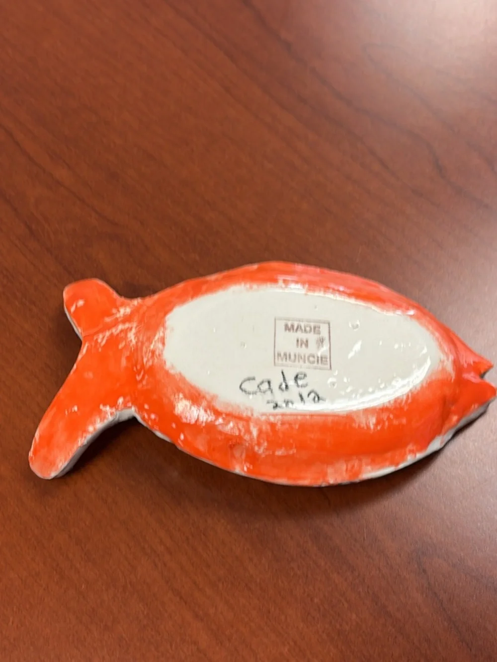 Handmade Rainbow Fish Ceramic Dish Made in Muncie